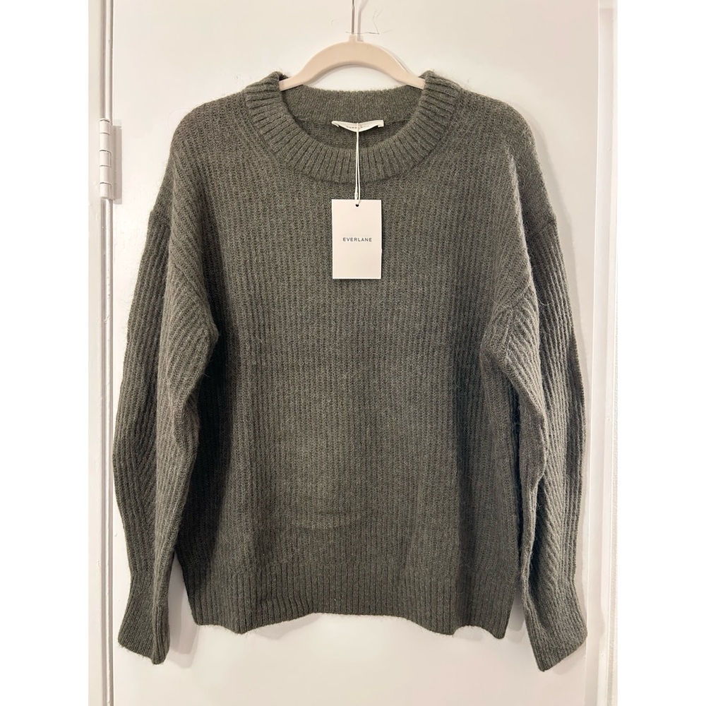 Everlane Army Green Gray Knit Sweater